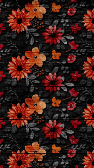 Flower Art On Wood iPhone Wallpaper
