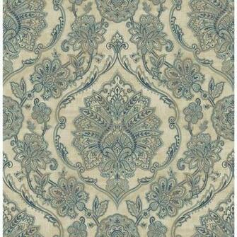 Chesapeake In X Carnegie Beige Damask Wallpaper Sample