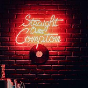 Wallpaper Inscription Wall Neon Vinyl Record