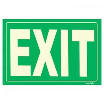 Self Adhesive Exit Sign Green Background In X American