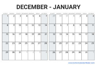 Dec Jan Feb Calendar Wallpaper