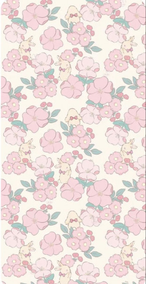 Floral Bunny In Pink Wallpaper Background