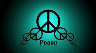 Blue Minimalistic Peace Hippie Sign Wallpaper