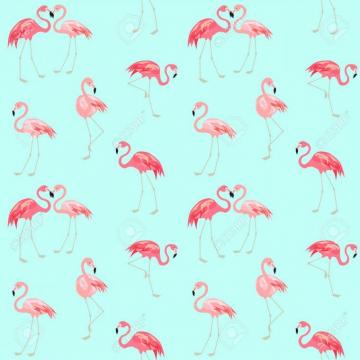 Wallpaper With Cute Pink Flamingo Royalty Cliparts