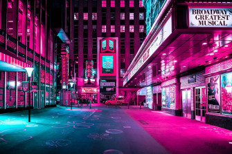 Nighttime Photos Capture Vibrant Pink Glow Of Times Square S Neon Wallpaper