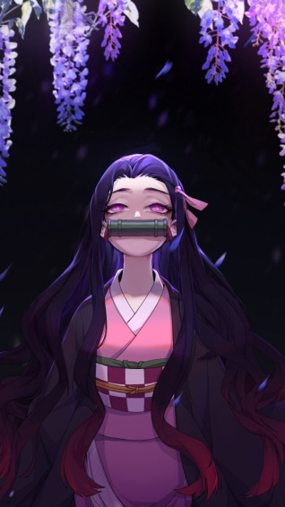 Wallpaper Nezuko Kamado Anime Girl Blossom