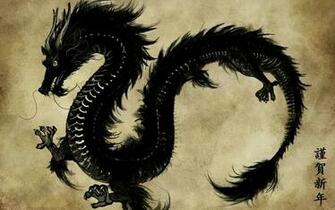 Black Dragons Chinese Artwork Wallpaper