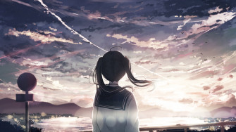 School Anime Girl 4k Laptop Full HD 1080p Wallpaper