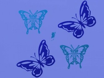 Pretty Butterflies In Blue Abstract Textures HD Desktop Wallpaper