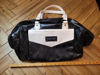 Mary Kay Black Amp Pink Leather Bag Purse Tote Great Pre Owned