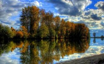 Image Usa Skagit HDri Nature Sky River Trees