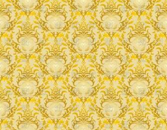 Damask Yellow Seamless Wallpaper Pattern Royalty