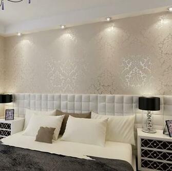 Modern Victorian Damask Wallpaper Rolltextured Wall Paper Foil Silver