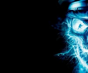 Neon Blue Skull Wallpaper The