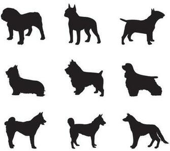 Dog Silhouettes Vector Shapes