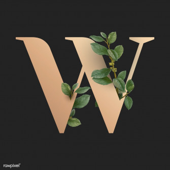 Botanical Capital Letter W Vector Wallpaper