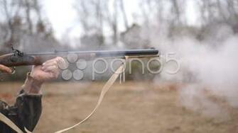 Muzzleloader Shooting HD 4k Stock Footage
