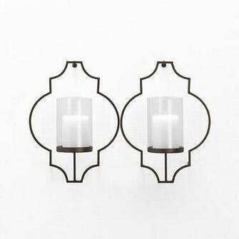 Set Of Rosaline Metal Wall Candle Holders