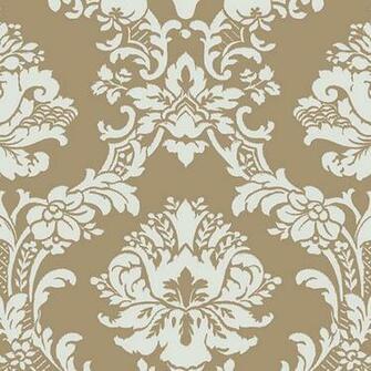 Damask In Gold And Mint Green Ch28242 Traditional Wallpaper By