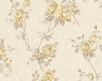 A S Cr Ation Wallpaper Flowers Beige Brown Cream