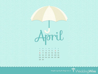 Fun Bies April Calendar Wallpaper Weddingwire The