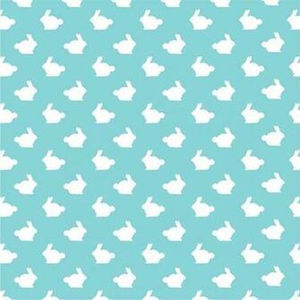 White Bunnies On Blue Background