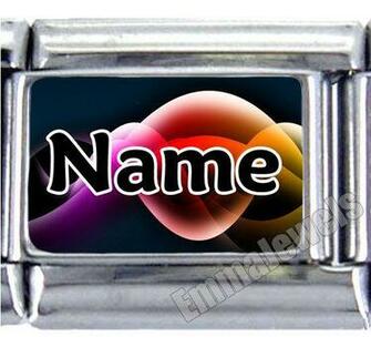 Unique Rainbow Background Custom Info Text 9mm Italian Photo Charm
