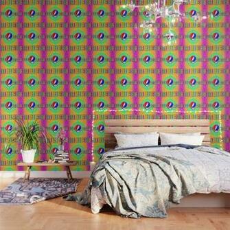 Dead Head Fan Art Bright Pattern Wallpaper By Shawnballard
