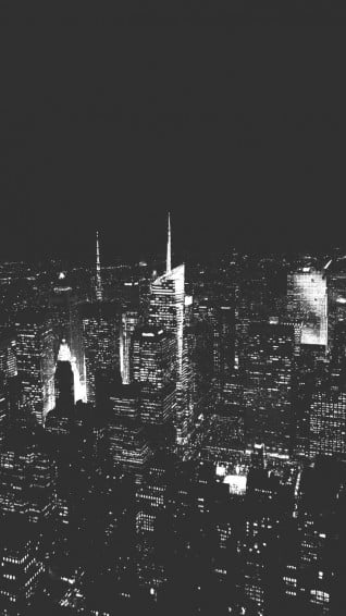 New York City Night Black White iPhone Wallpaper