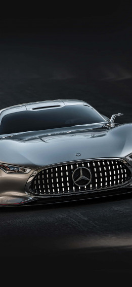 Silver iPhone Xs Mercedes Amg Background Reflection Wallpaper