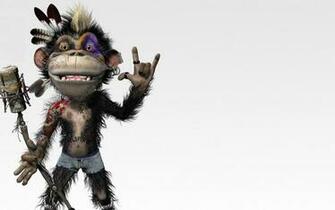 Funny Monkey Singer Wallpaper