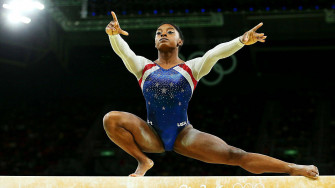 Olympian Simone Biles Showing Off Her Medal Collection