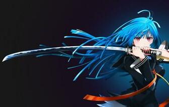 Wallpaper Look Girl Weapons Katana Art Black Bullet