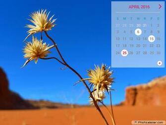 April Calendar In The Background Of Desert Calendars For