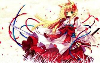 Linda Garota De Neko Anime Vetor