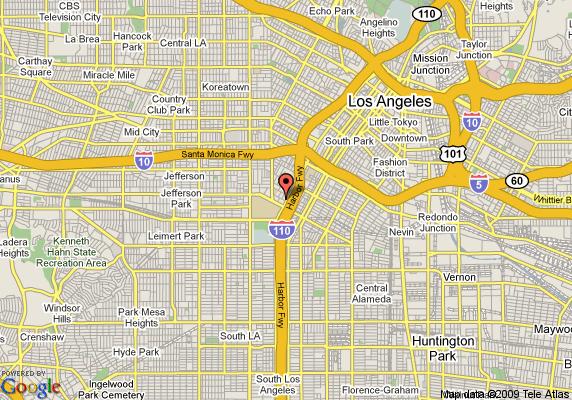 Map Of Vagabond Inn Los Angeles Usc