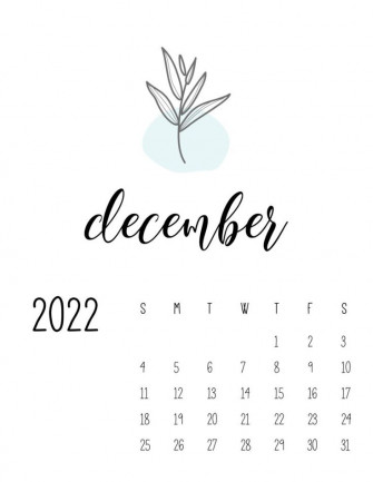 Printable Botanical Calendar In