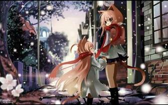 Cute Neko Schoolgirls On There Way Home Fondo HD