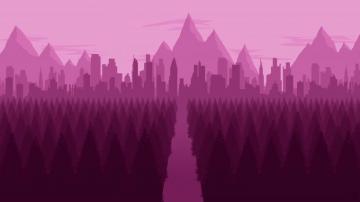 Wallpaper 4k City Forest Minimalist