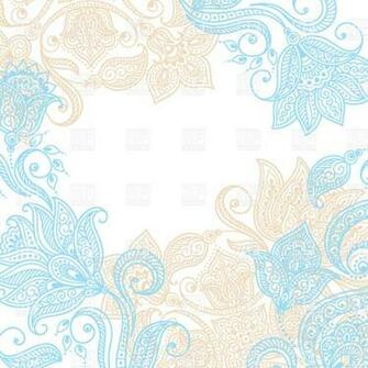 Blue Indian Ethnic Tracery Background With Mehndi Style
