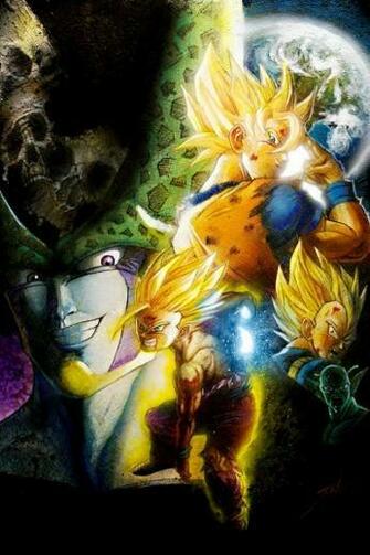 Goku Gohan And Cell Wallpaper Art Manga