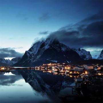 Norway Lofoten Mountains Evening Coast 5k iPad Air Wallpaper