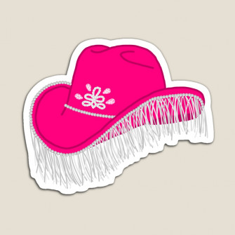 Pink Cowboy Hat By Logan Dorsey Preppy Stickers