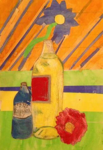 Hannah Fauvist Final Piece Including Oil Pastel Still Life From