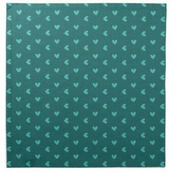 Teal Cute Hearts Pattern Background Template T Napkin