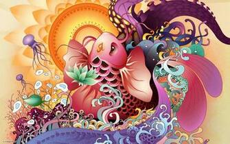 The Abstract Wallpaper Koi In Myspace Background