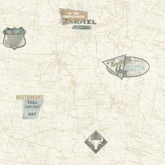 Wallpaper Novelty Route Map With Signs