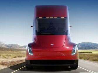 Red Tesla Semi Electric Truck Road 4k HD Desktop Wallpaper For