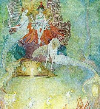 Vintage Mermaid Illustration At Leisure Mermaids
