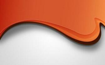 Orange Wave On White Widescreen Wallpaper